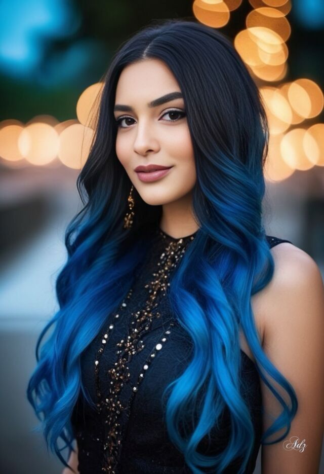 Blue Balayage Hair Color Ideas