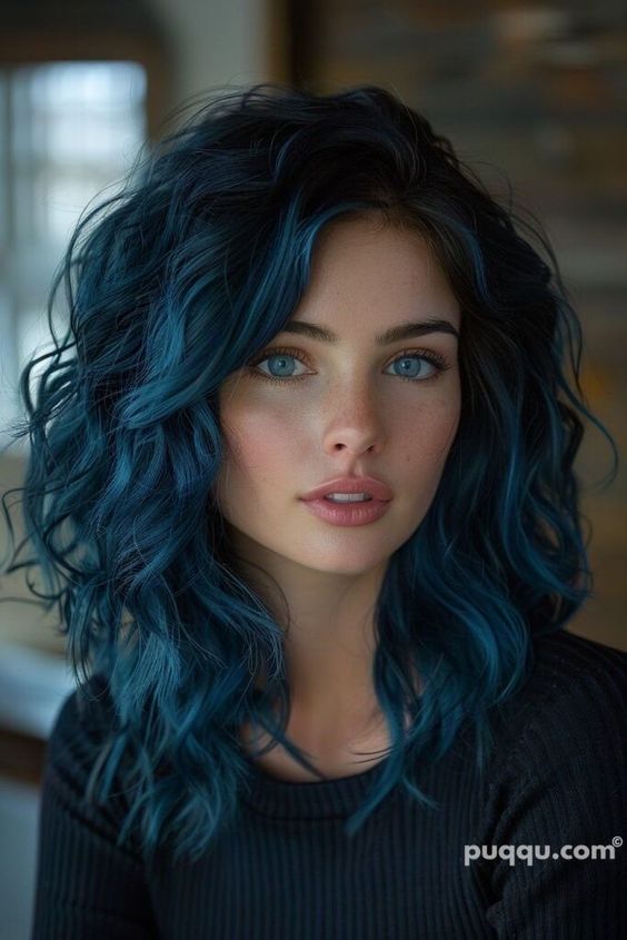 Blue Balayage Hair Color Ideas